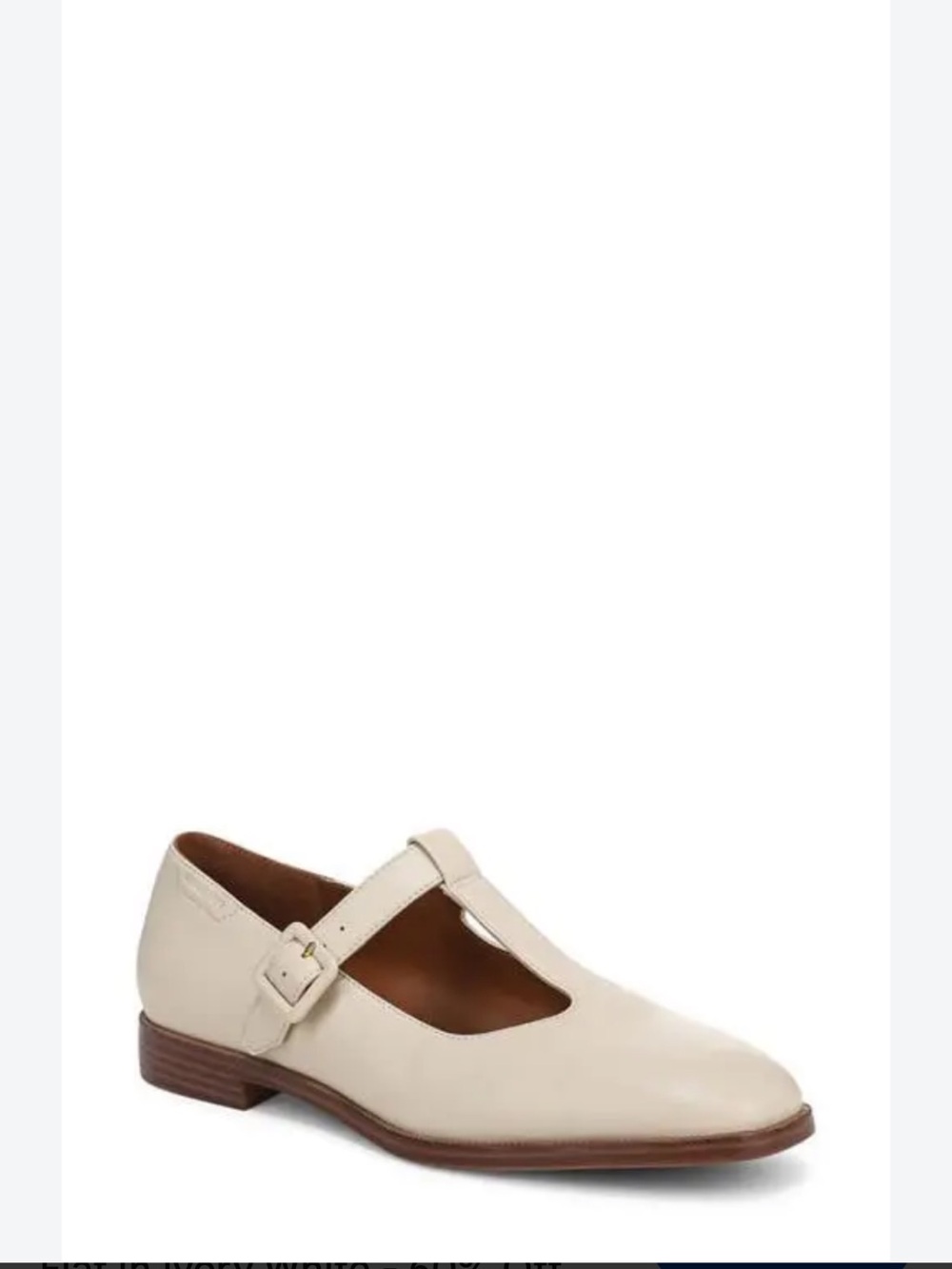 Franco Sarto L-Kenley leather ivory mary jane flats